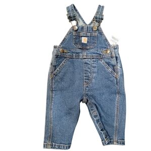 Carhartt Classic Blue Kids Blue Denim Overalls Sz 3 Months